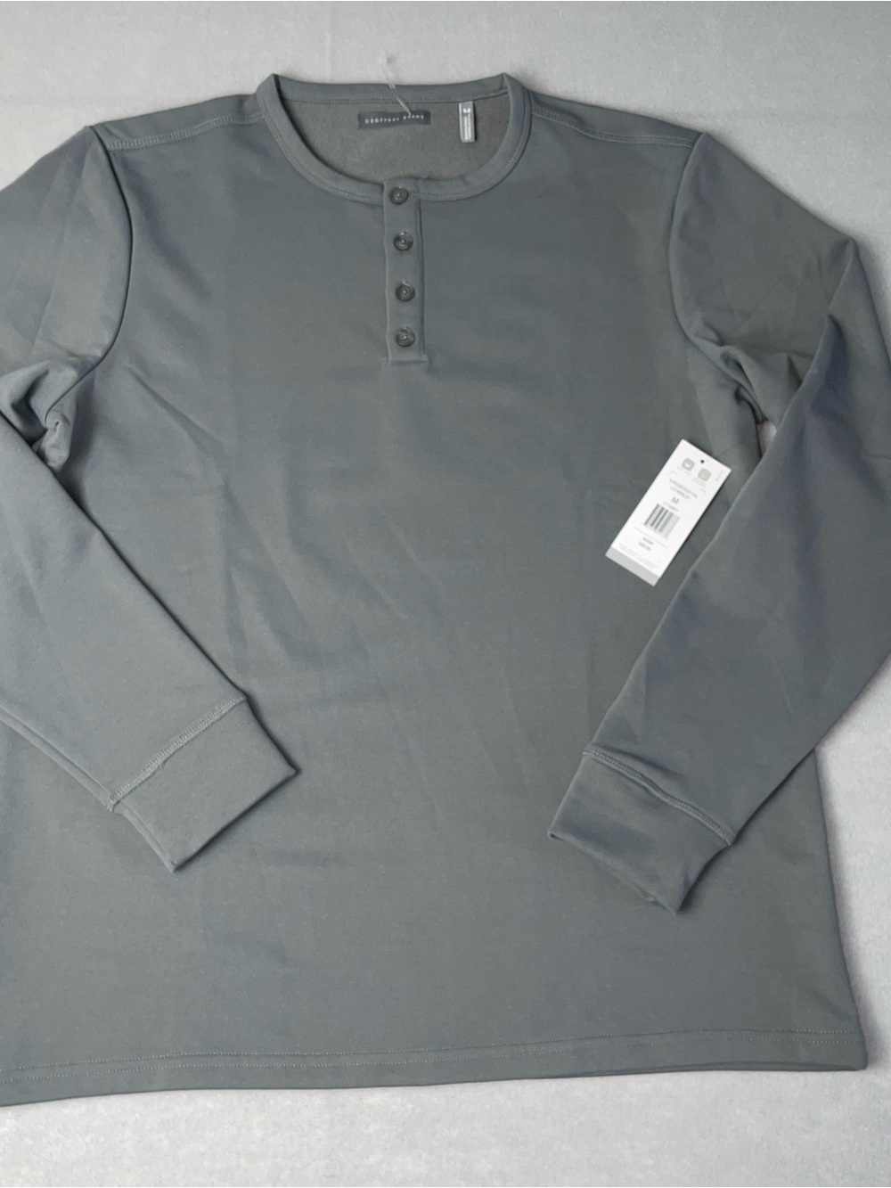 Geoffrey Beene Men's Long Sleeve Henley - Charcoal Gray
